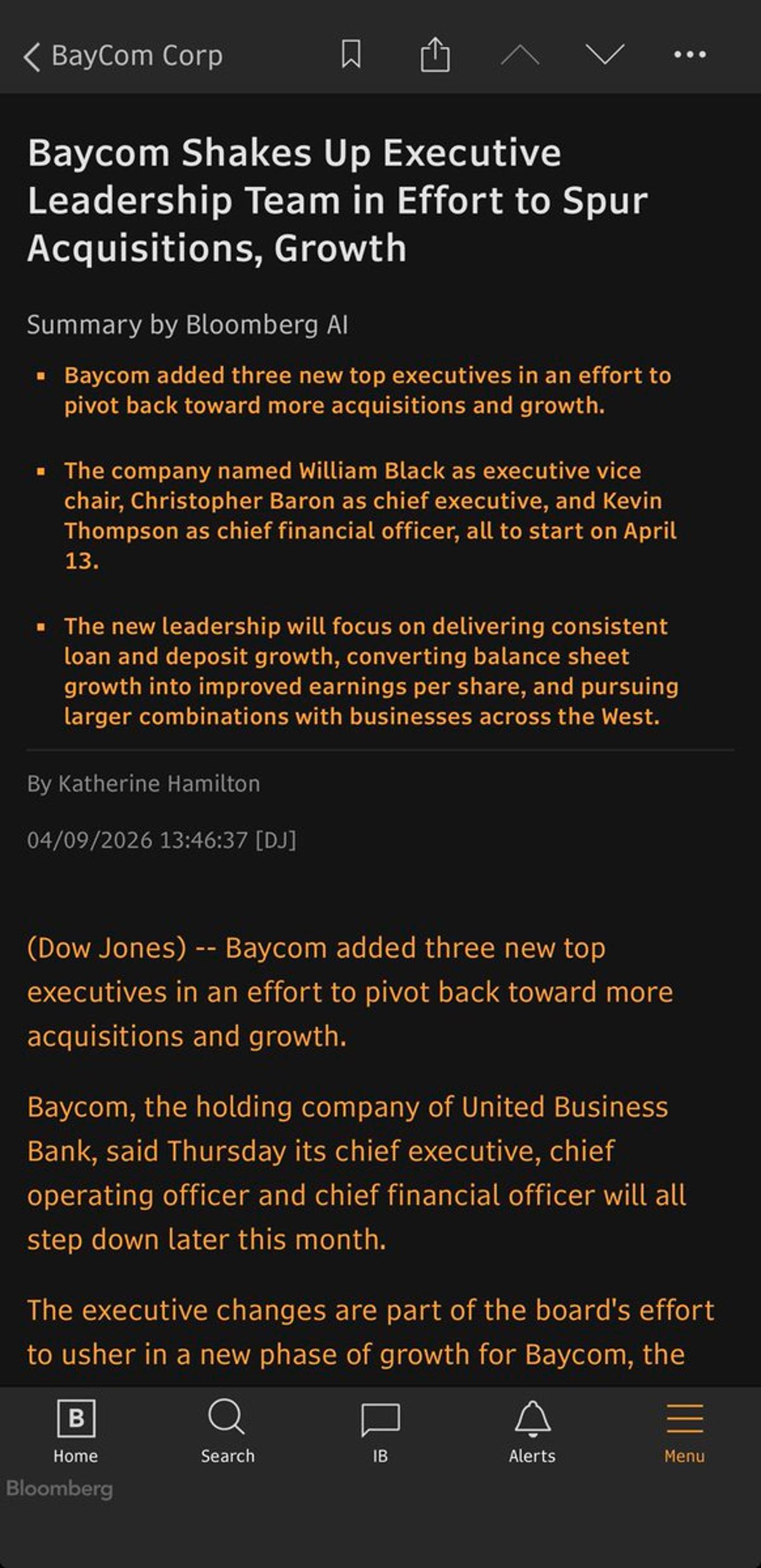 Beloved CEO George Guarini Departs BCML, Possible Return