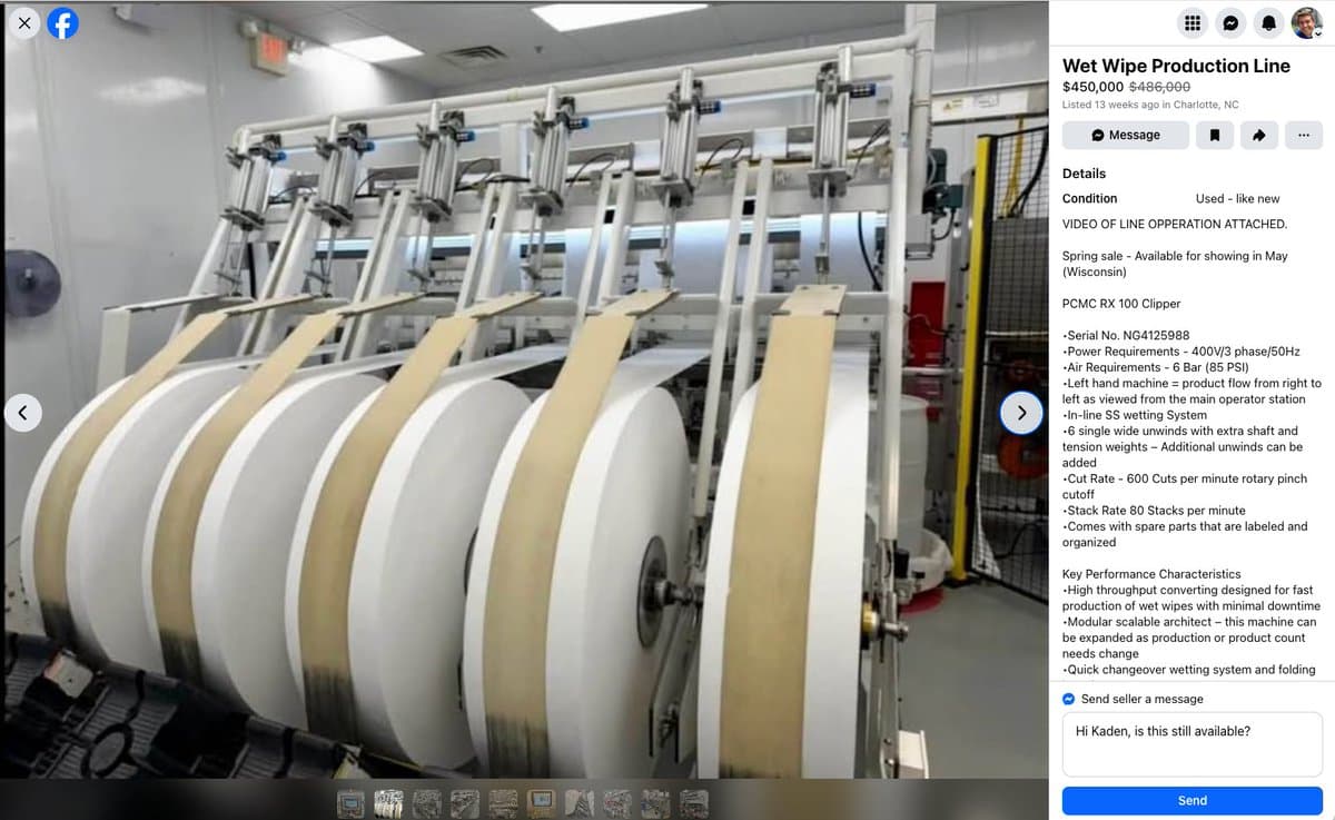 Unexpected Wet Wipes Business Offer on FB Marketplace