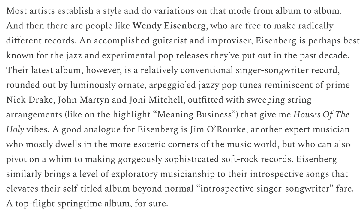 Wendy Eisenberg’s Luminous Album Defines Spring 2026 Soundtrack