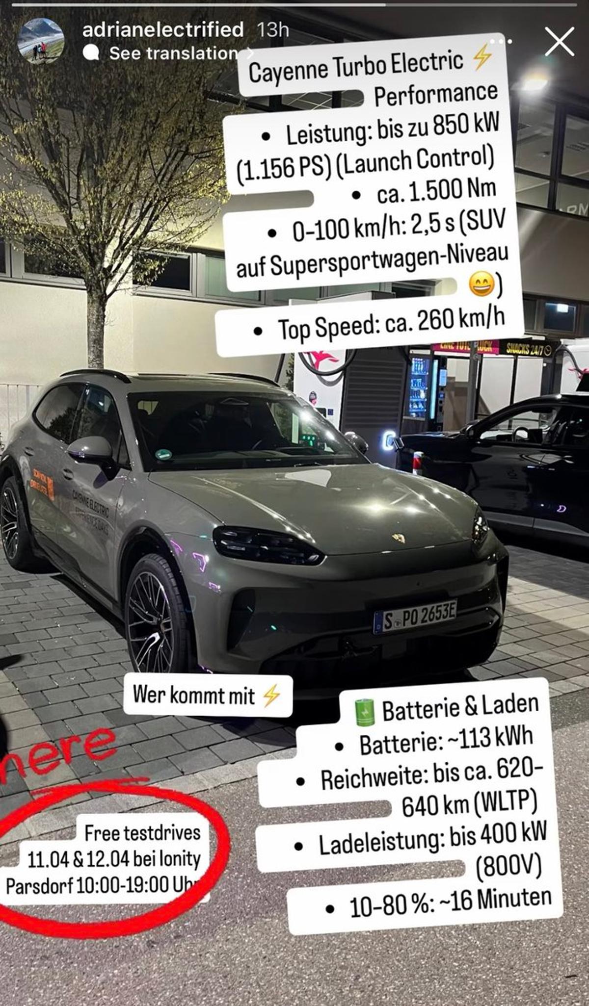 IONITY Offers Weekend Electric Cayenne Turbo Test Drives