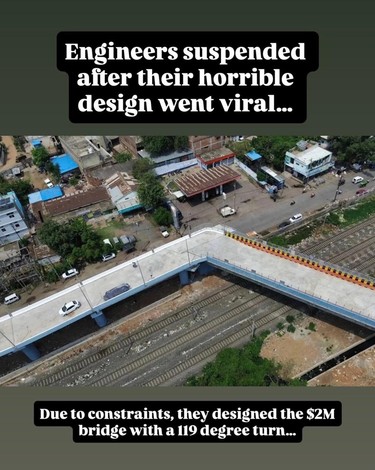 Engineers Suspended for Absurd 90° Bridge to Dodge Metro