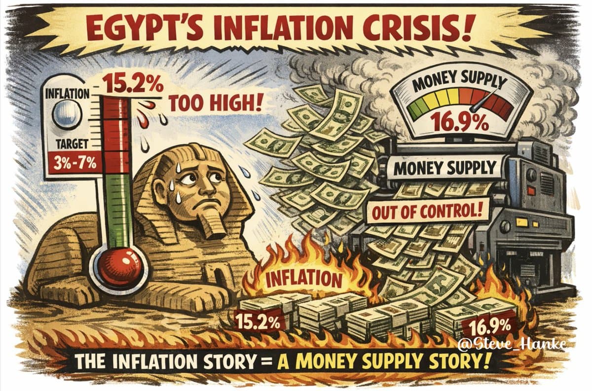 Egypt's Inflation Surge Mirrors Excess Money Supply Growth