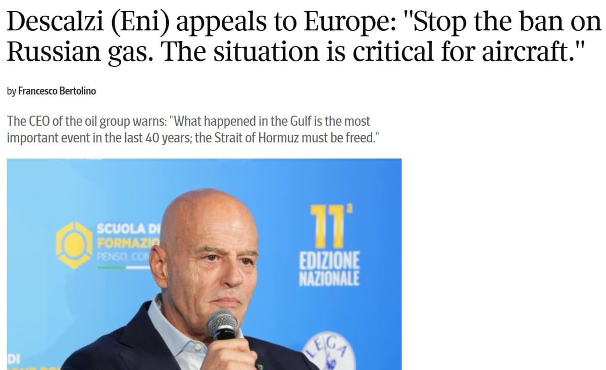 ENI Urges EU to Postpone Russian LNG Ban.