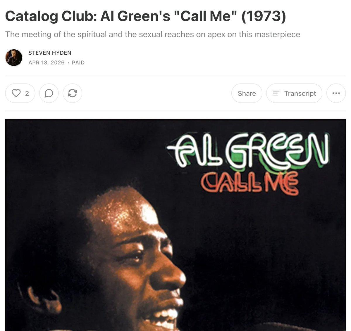 Celebrating Al Green’s 80th with 1973’s “Call Me”
