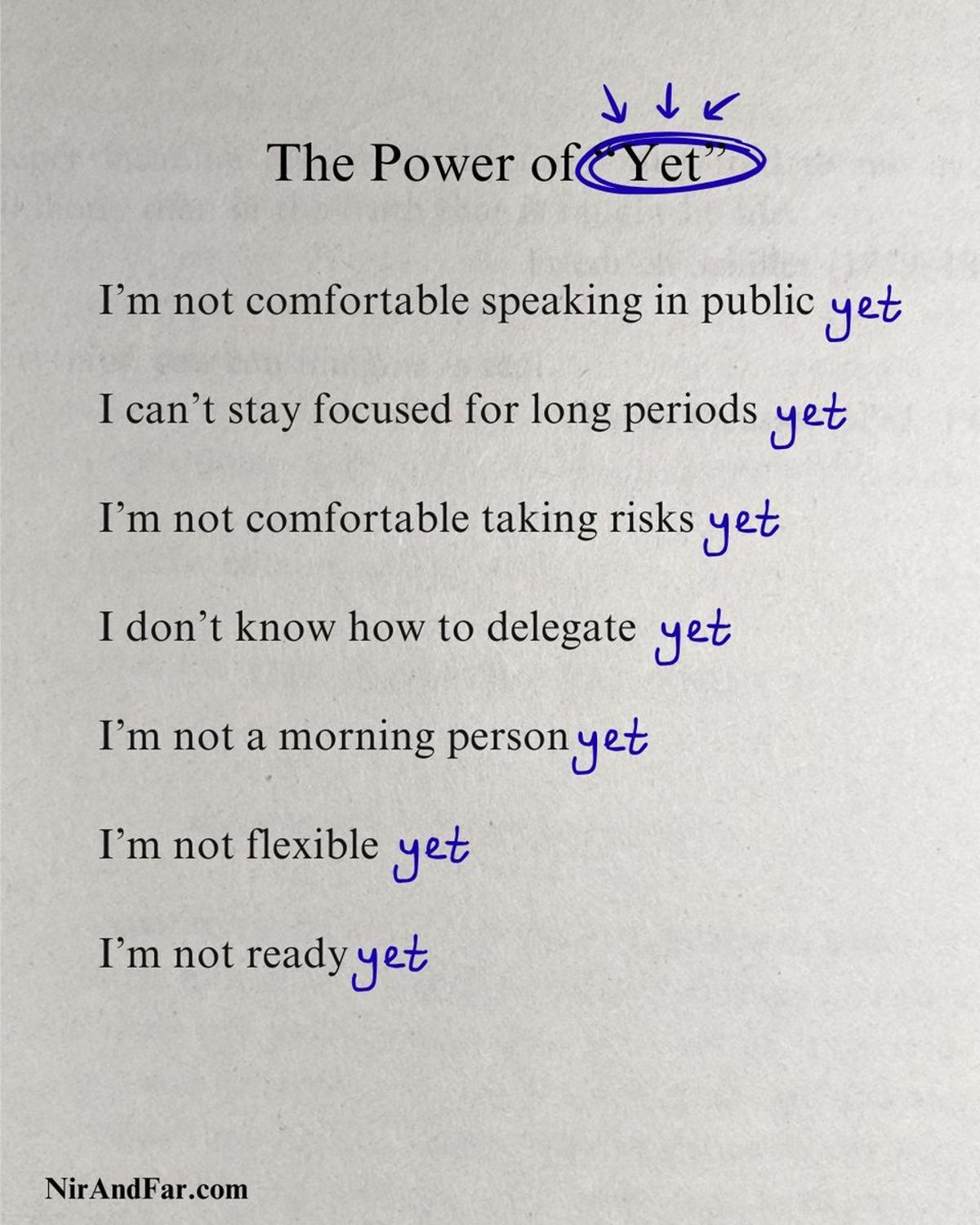 Add “Yet” To Turn Limits Into Possibilities