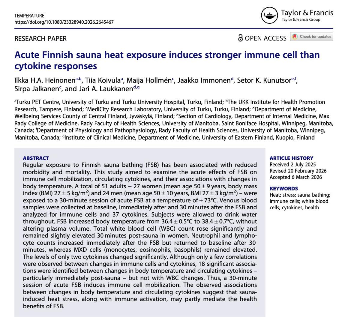 30‑Minute Sauna Spike Boosts Immune Cells