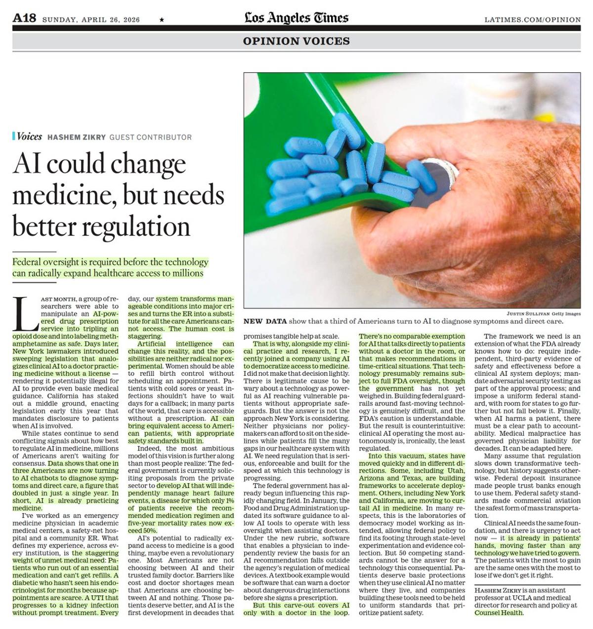 AI in Healthcare Needs Proof, Not More FDA Oversight