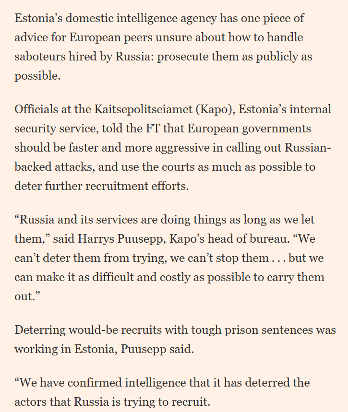 Estonia Urges EU to Aggressively Prosecute Russian Recruitment