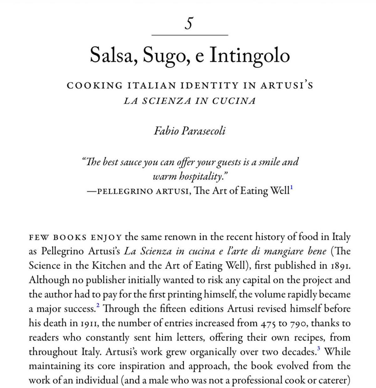 Essay on Artusi Sauces Featured in New OUP Volume