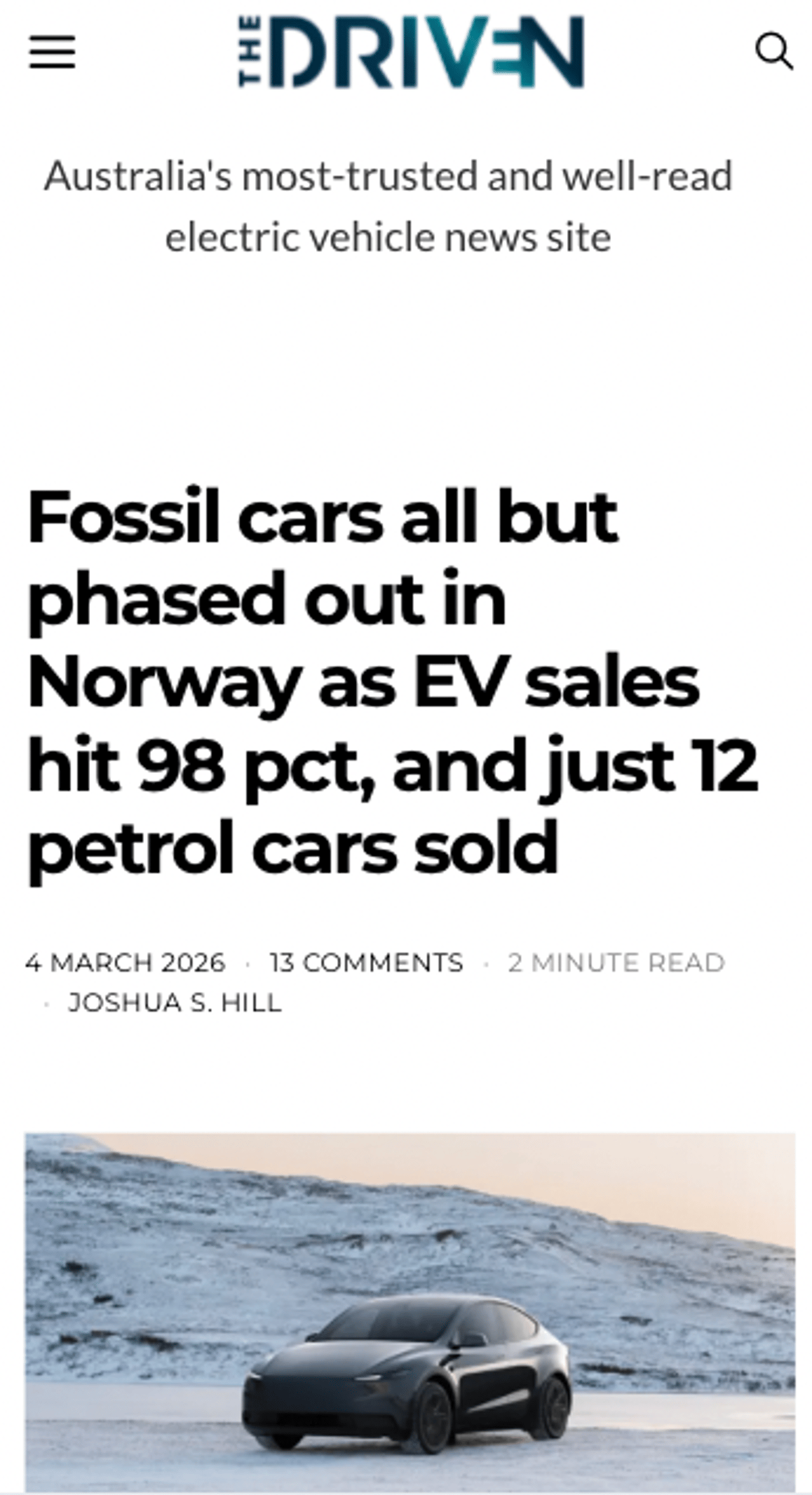 Norway Registers 98% Electric Cars, only 12 Petrol Sold
