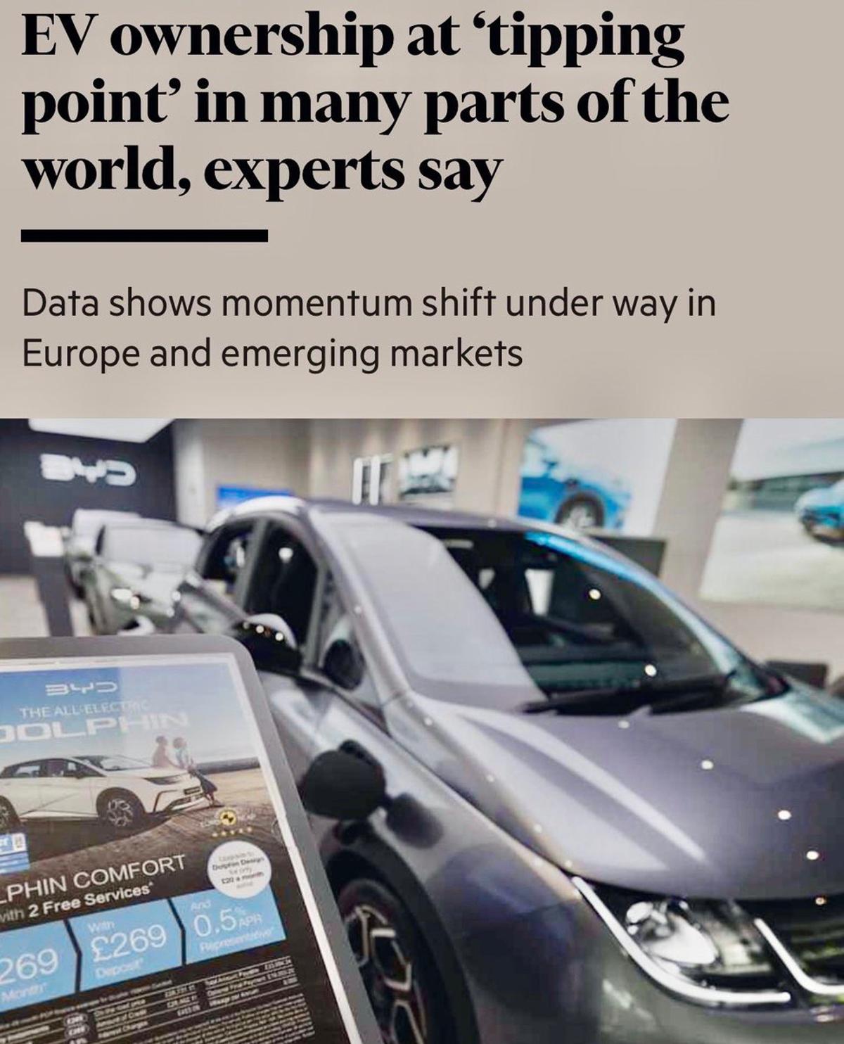 FT Credits Trump’s Iran Stance for EV Tipping Point