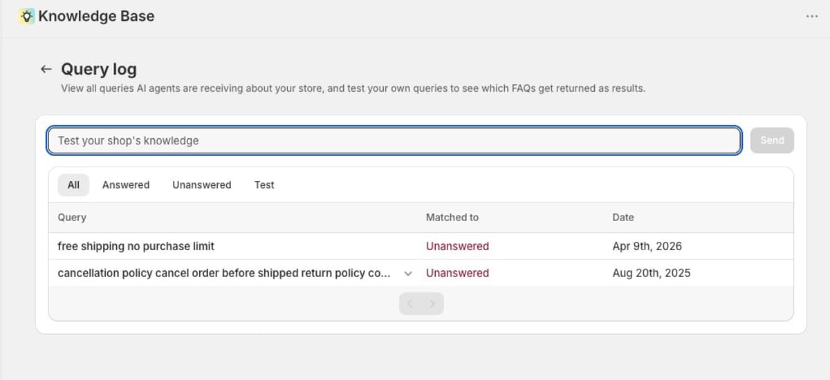 Shopify Knowledge Base FAQ Feature Remains Unused After Year