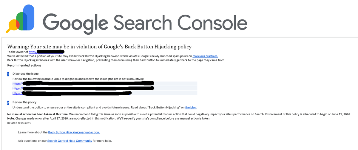 Google Warns Sites About New Back‑button Hijacking Penalty