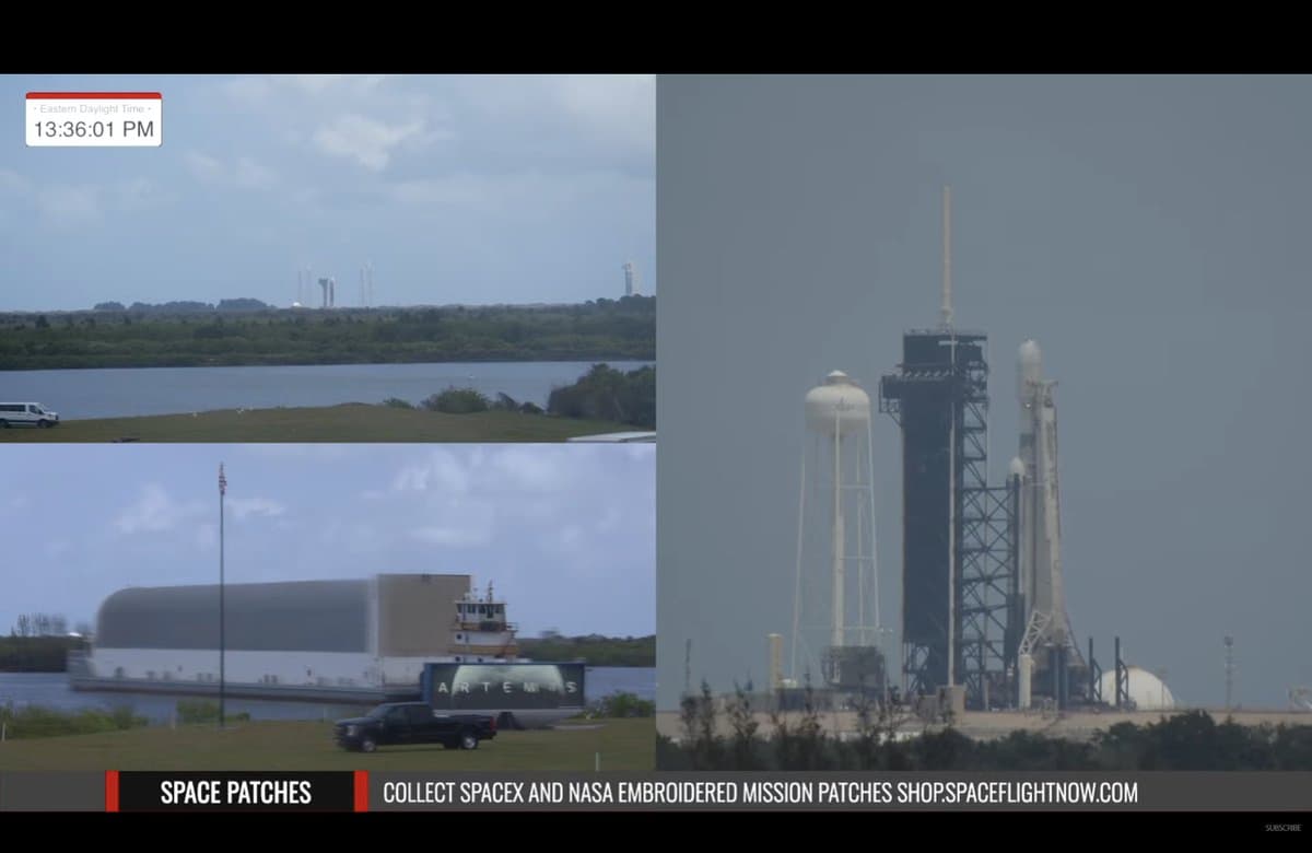 Artemis III Core Stage Lands at Kennedy Space Center