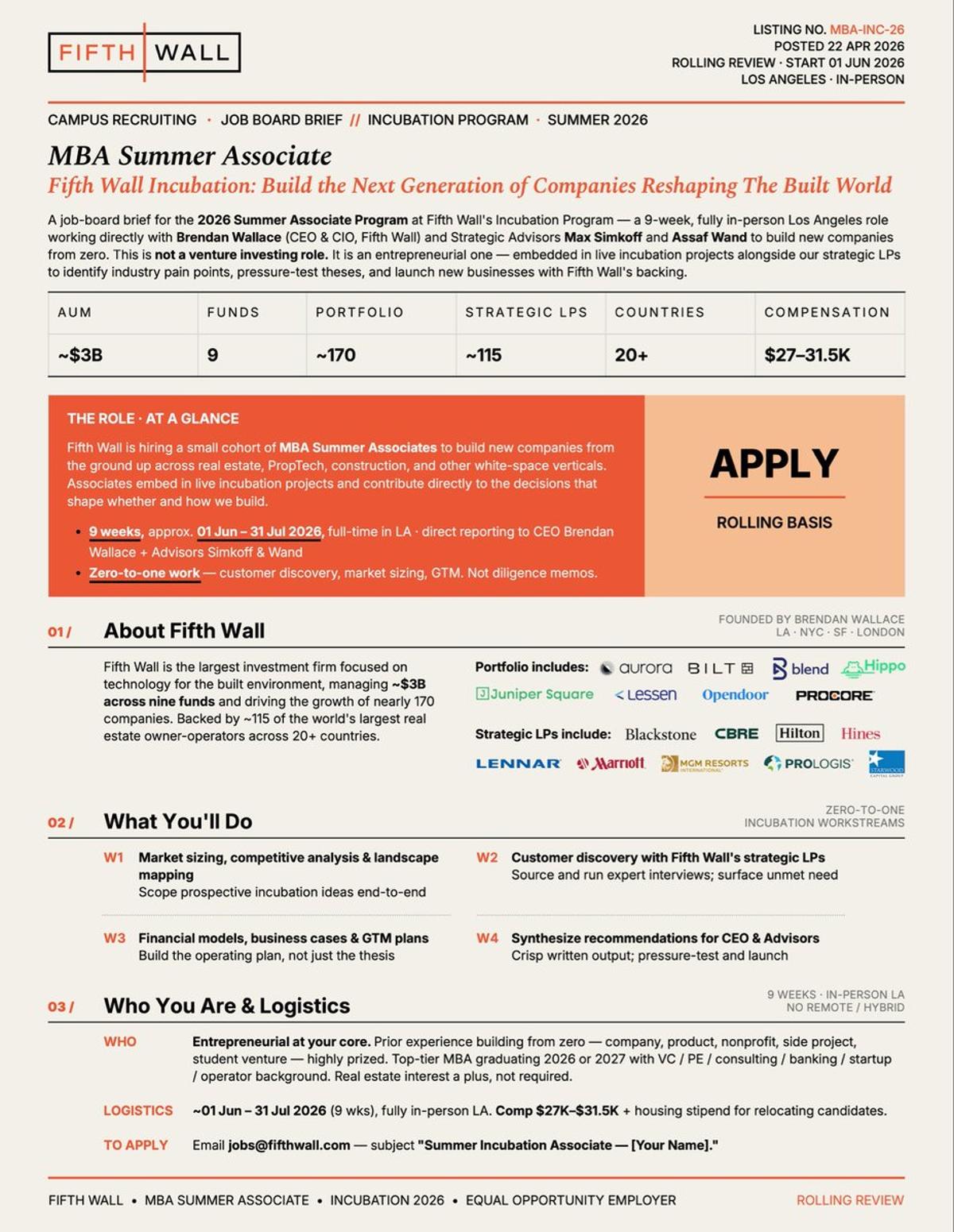 Seeking MBA Talent for Real‑Estate Tech Startup