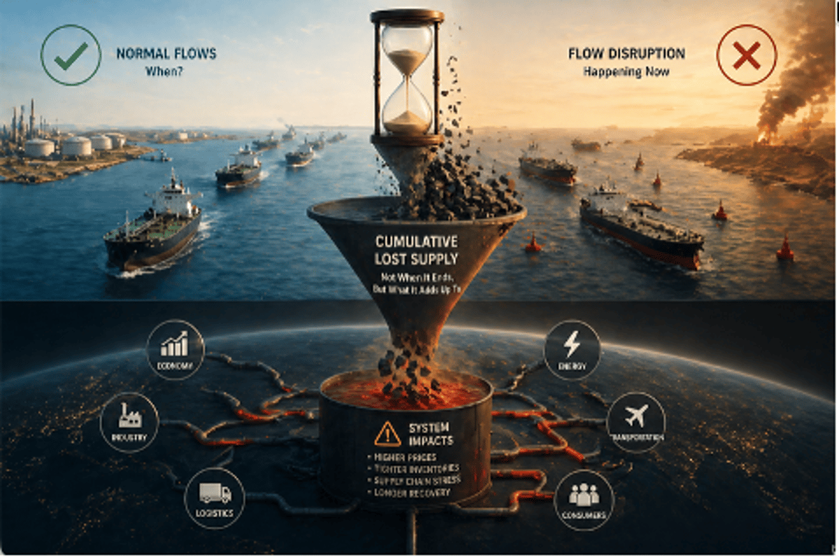 Hormuz Disruption Causes Irreversible Oil Losses