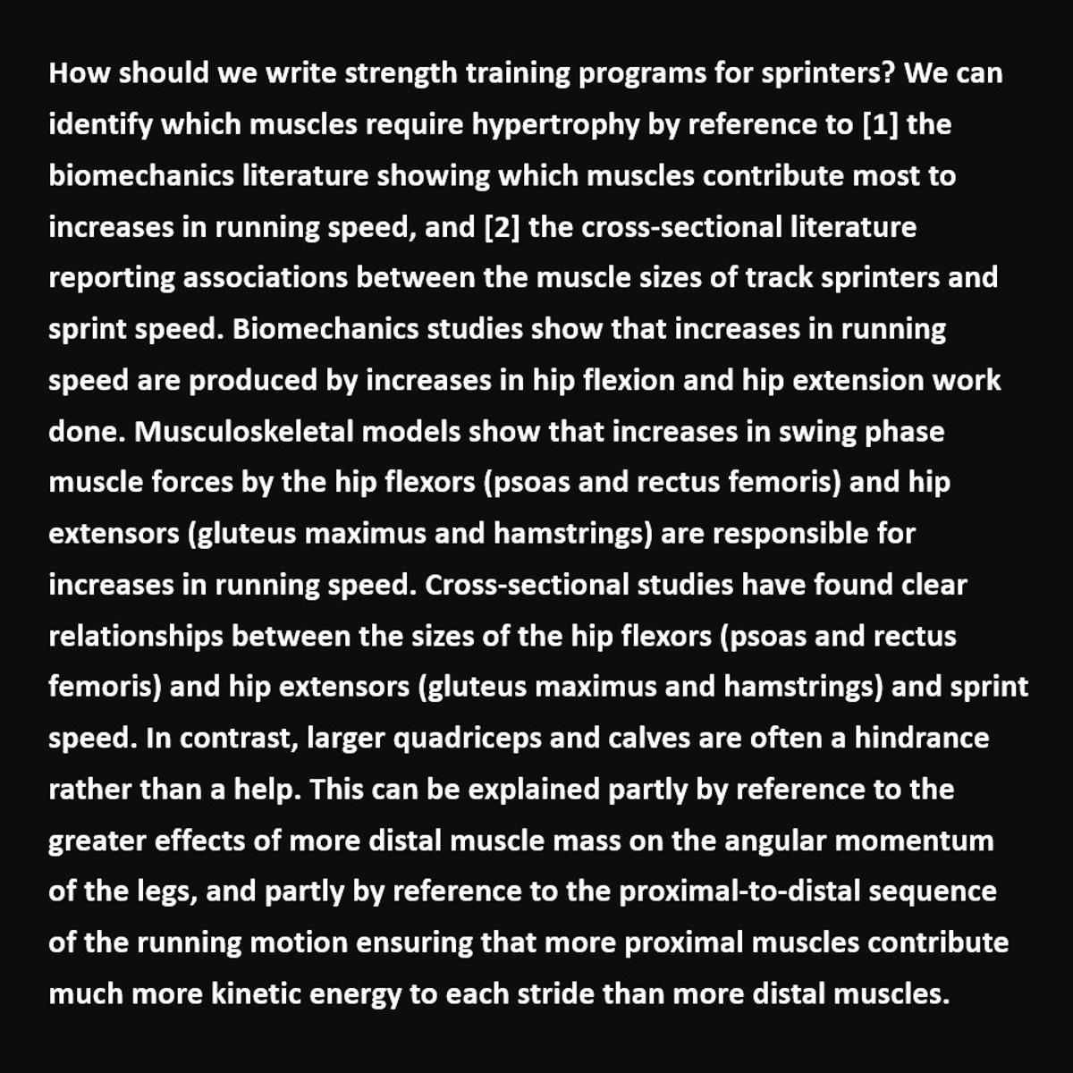 Hip Flexor Power Drives Sprint Performance