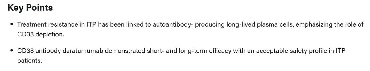 Daratumumab Shows Safety and Efficacy in ITP