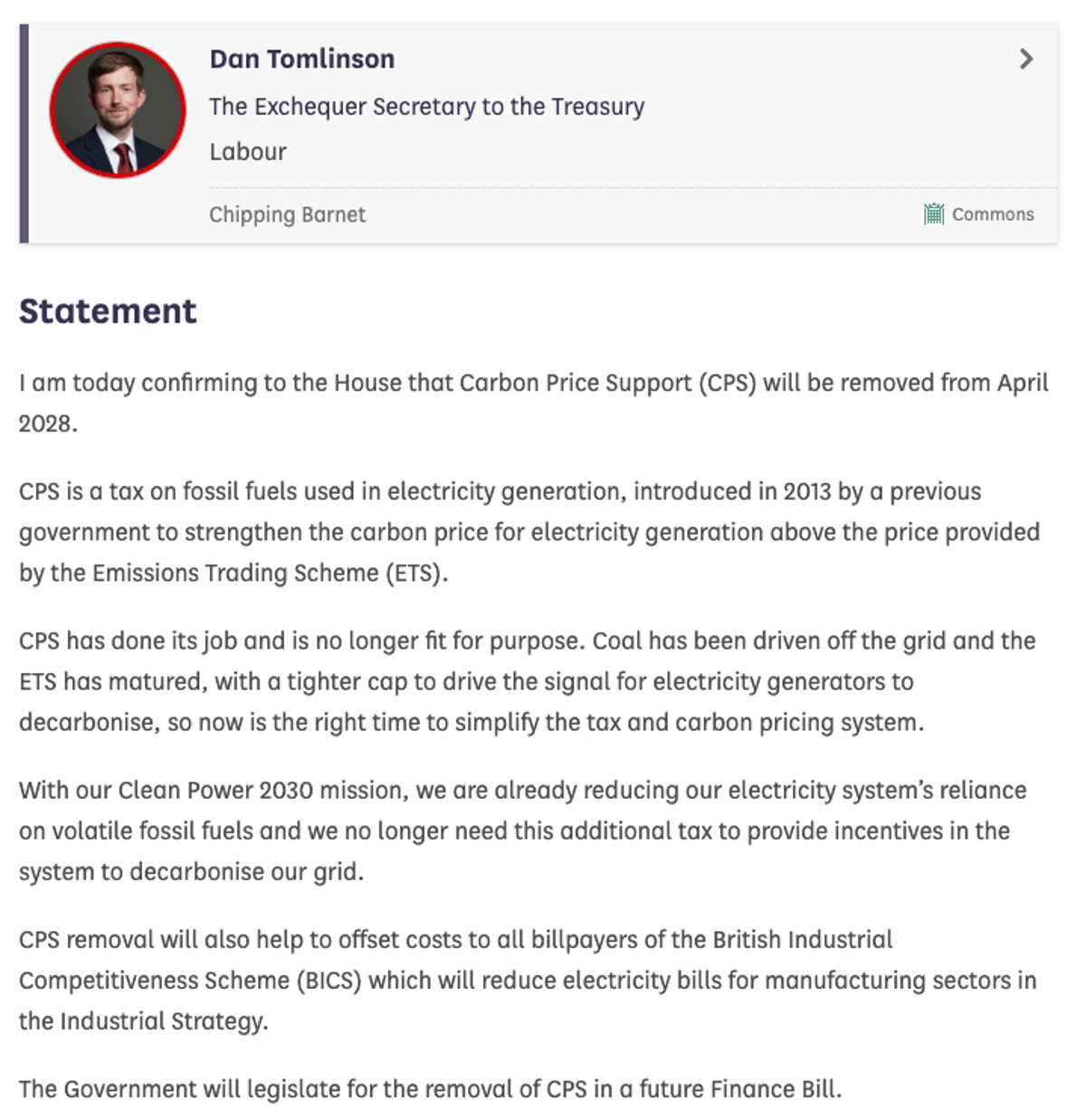 UK to Scrap Carbon Price Support, Lowering Electricity Costs