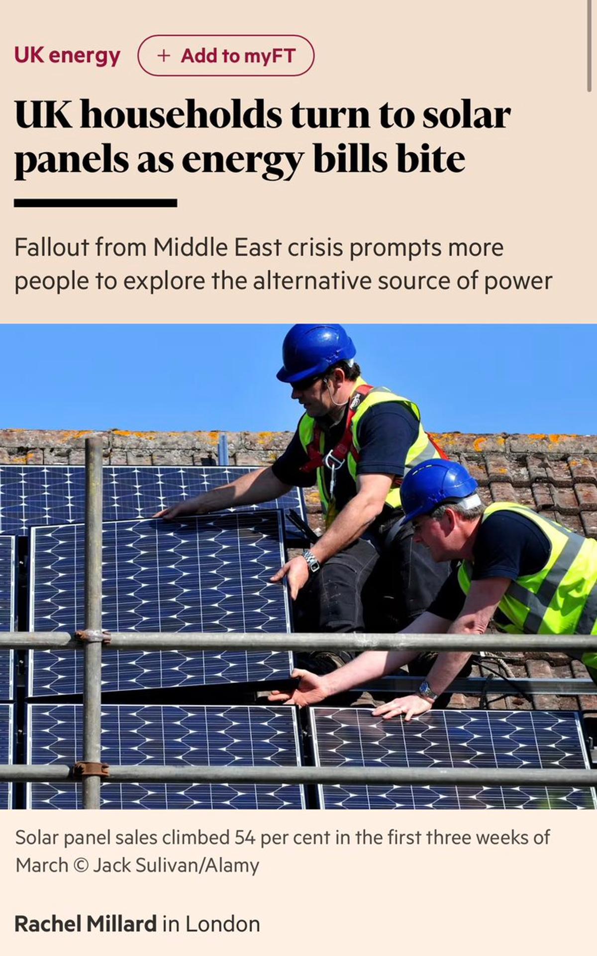 Fossil Fuel Conflict Spurs 54% Surge in UK Solar