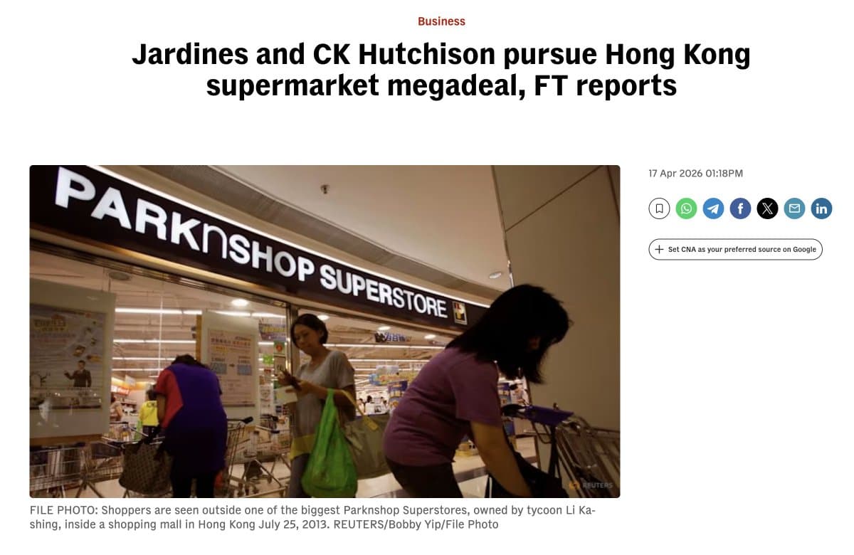 Jardine Matheson Poised to Dominate Hong Kong Grocery Market