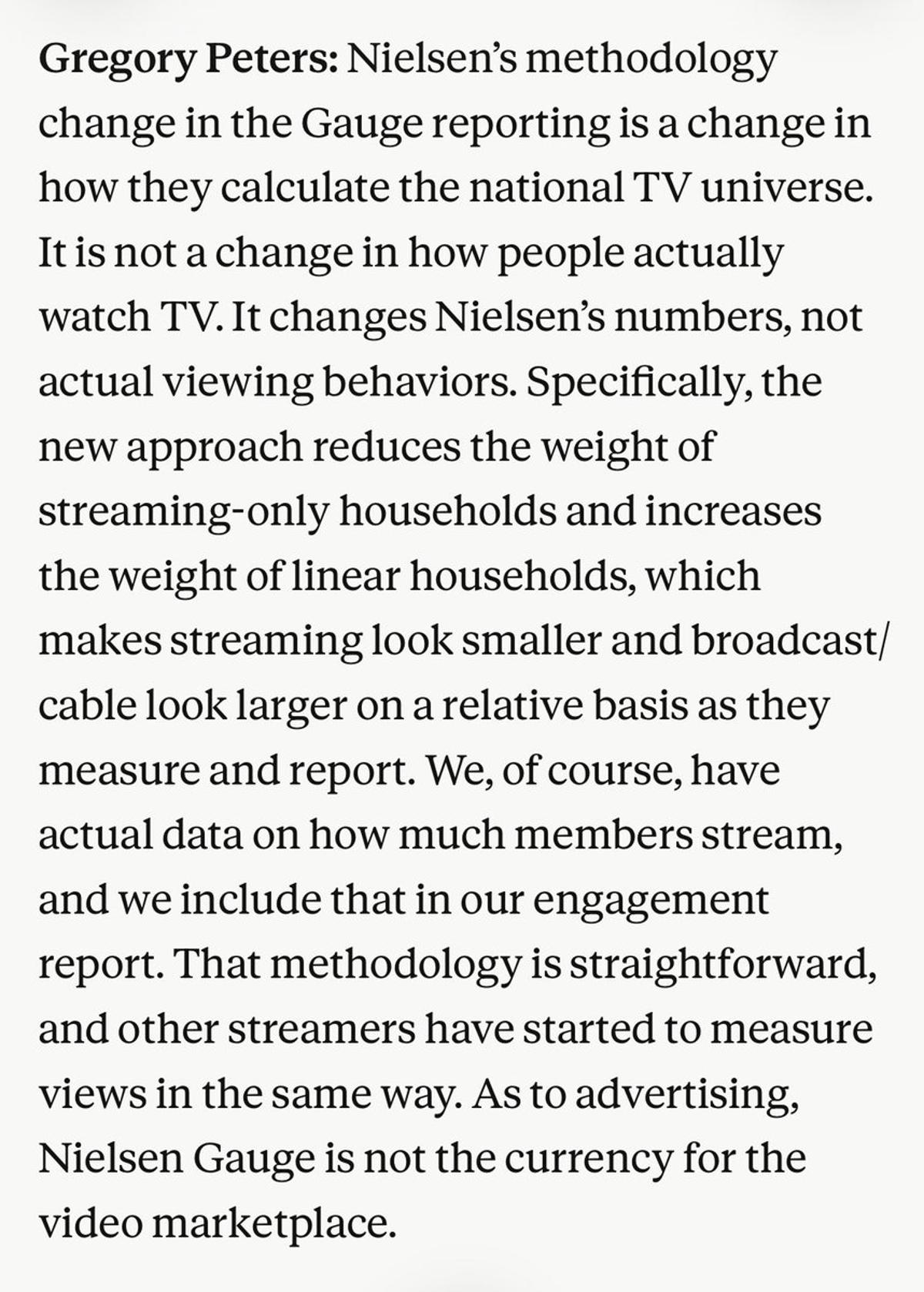 Netflix CEO Downplays Nielsen Viewership Metric Shift