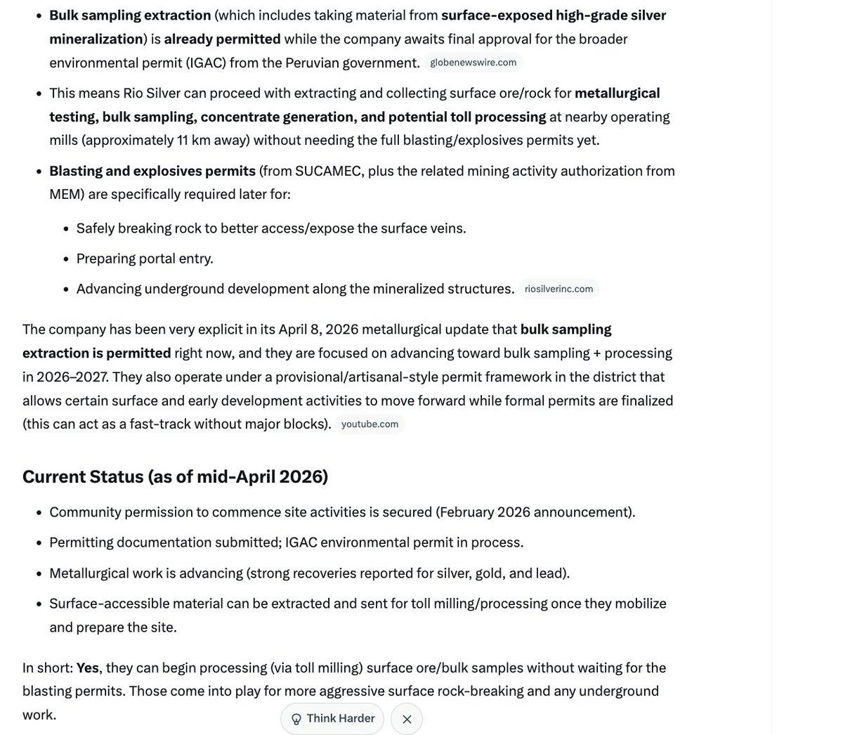 Rio Silver Poised to Process High‑grade Surface Ore