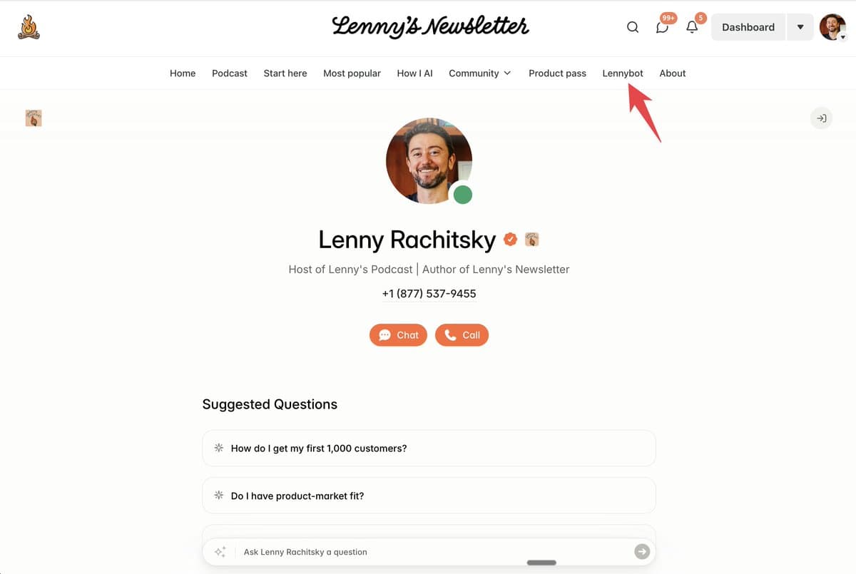 Lennybot Now Lives Inside Substack, Ready for Queries