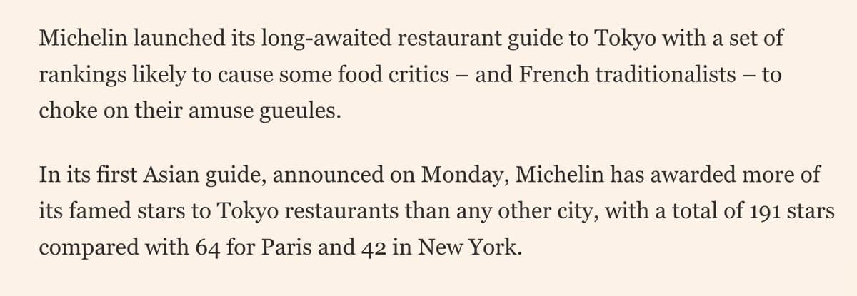 Tokyo's Michelin Surge Reflects Its Vast Restaurant Landscape