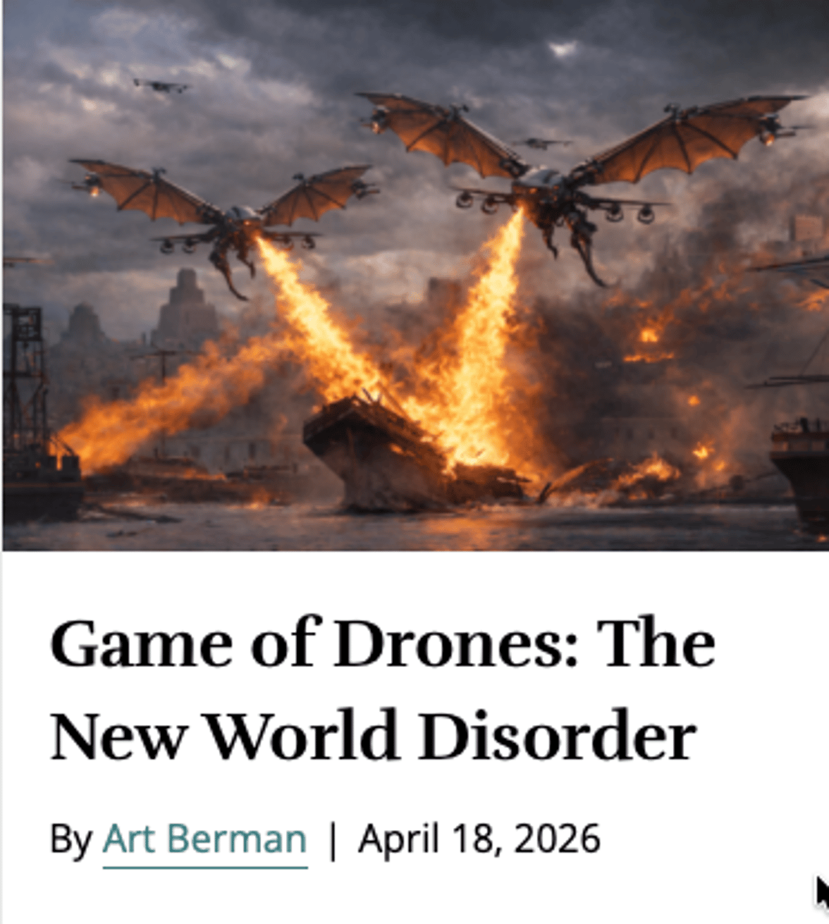 Drone Warfare Makes Disorder a Permanent System