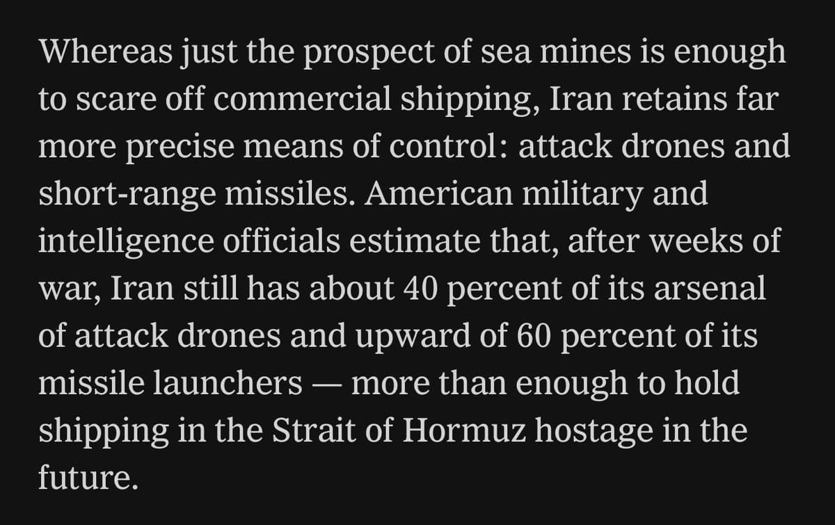 Iran Retains Enough Drones, Missiles to Threaten Hormuz Shipping