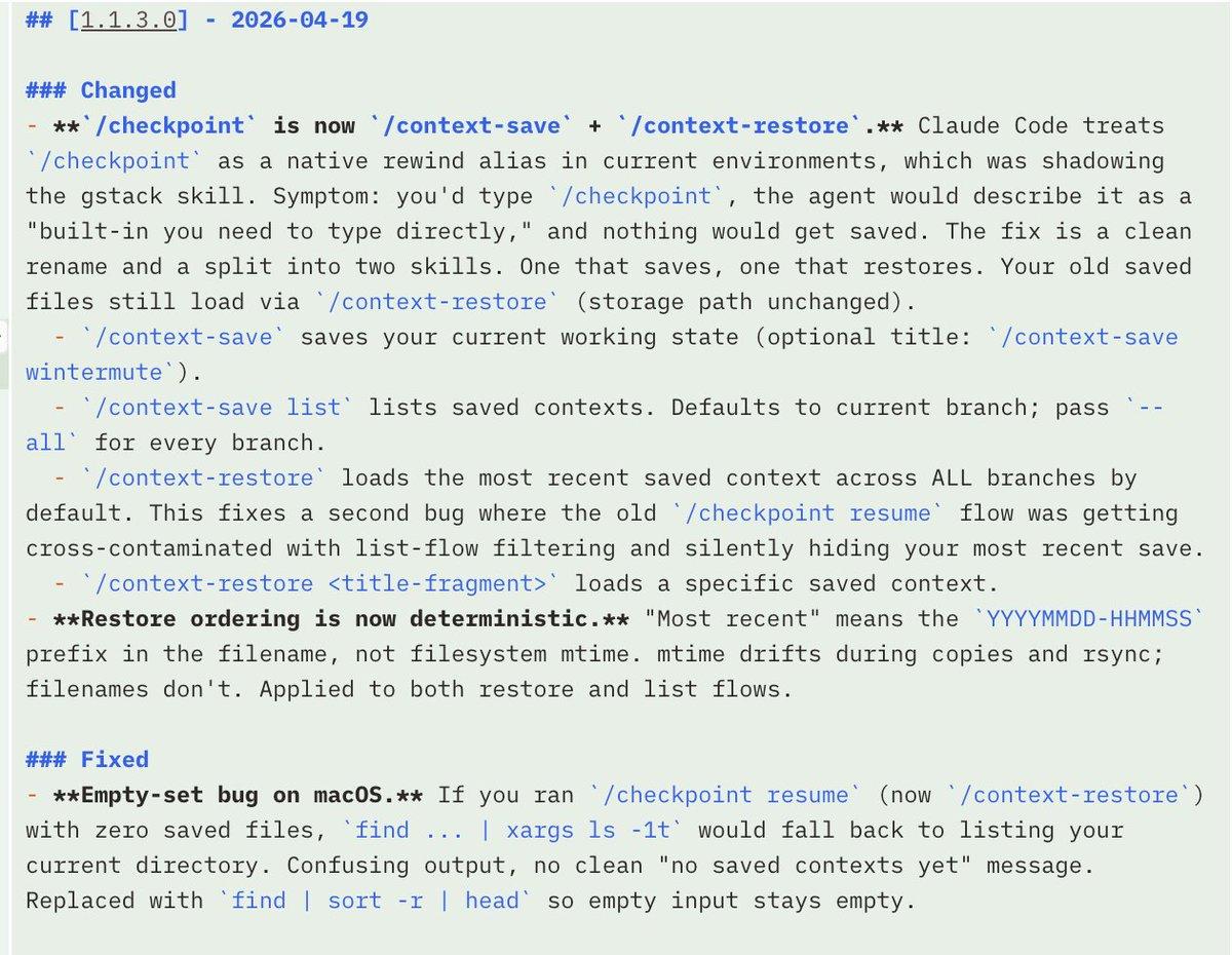 GStack Enables Quick Named Context Save/Restore in Claude Code