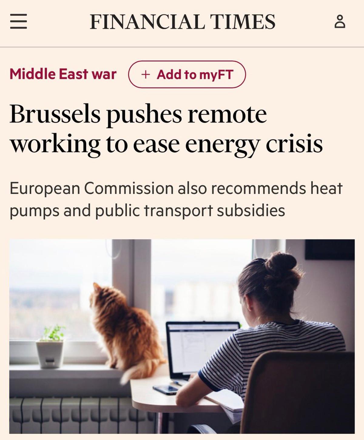 EU Expands Energy Crisis Plan: Remote Work, EVs, Heat Pumps