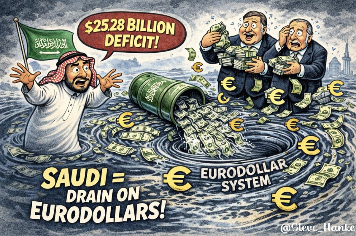 Saudi Deficit Swells, Turning Kingdom Into Eurodollar Drain