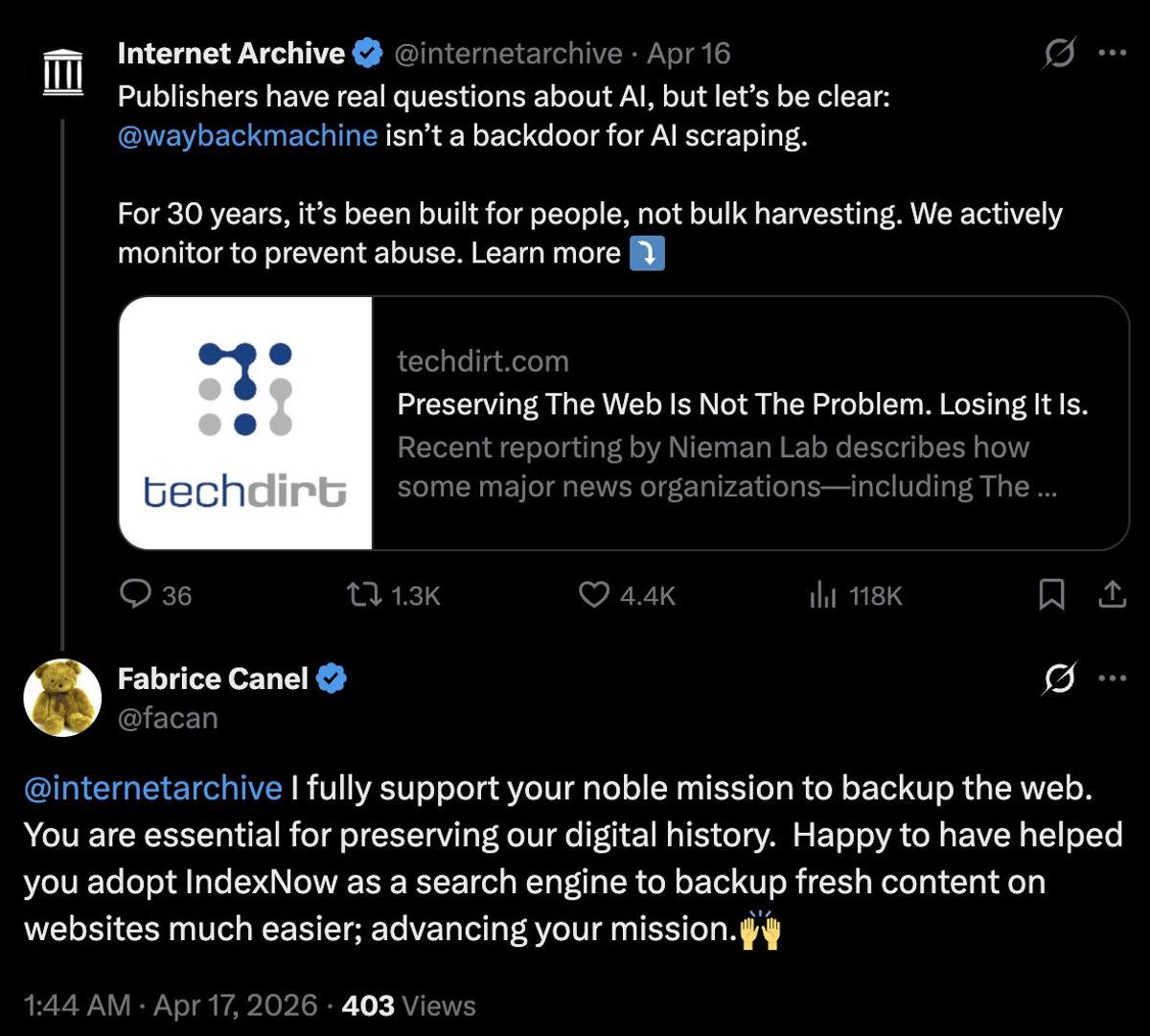 Microsoft Adds IndexNow Support for Internet Archive