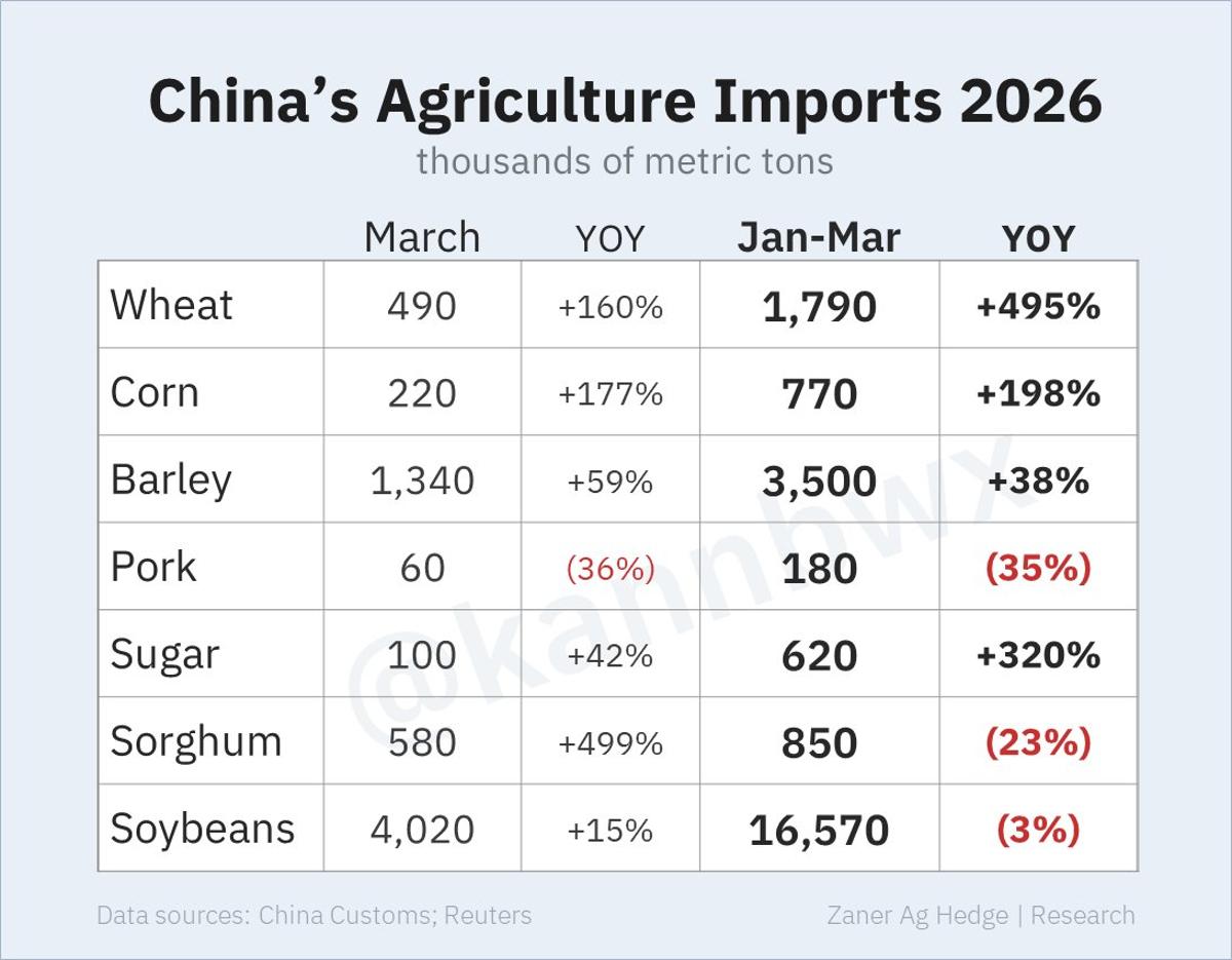 China's Q1 Grain Imports Rebound, yet Lag Recent Highs