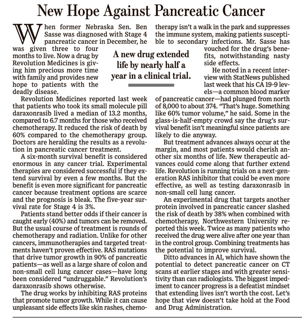 Molecular Glue Daraxonrasib Shows Promise Against Pancreatic Cancer