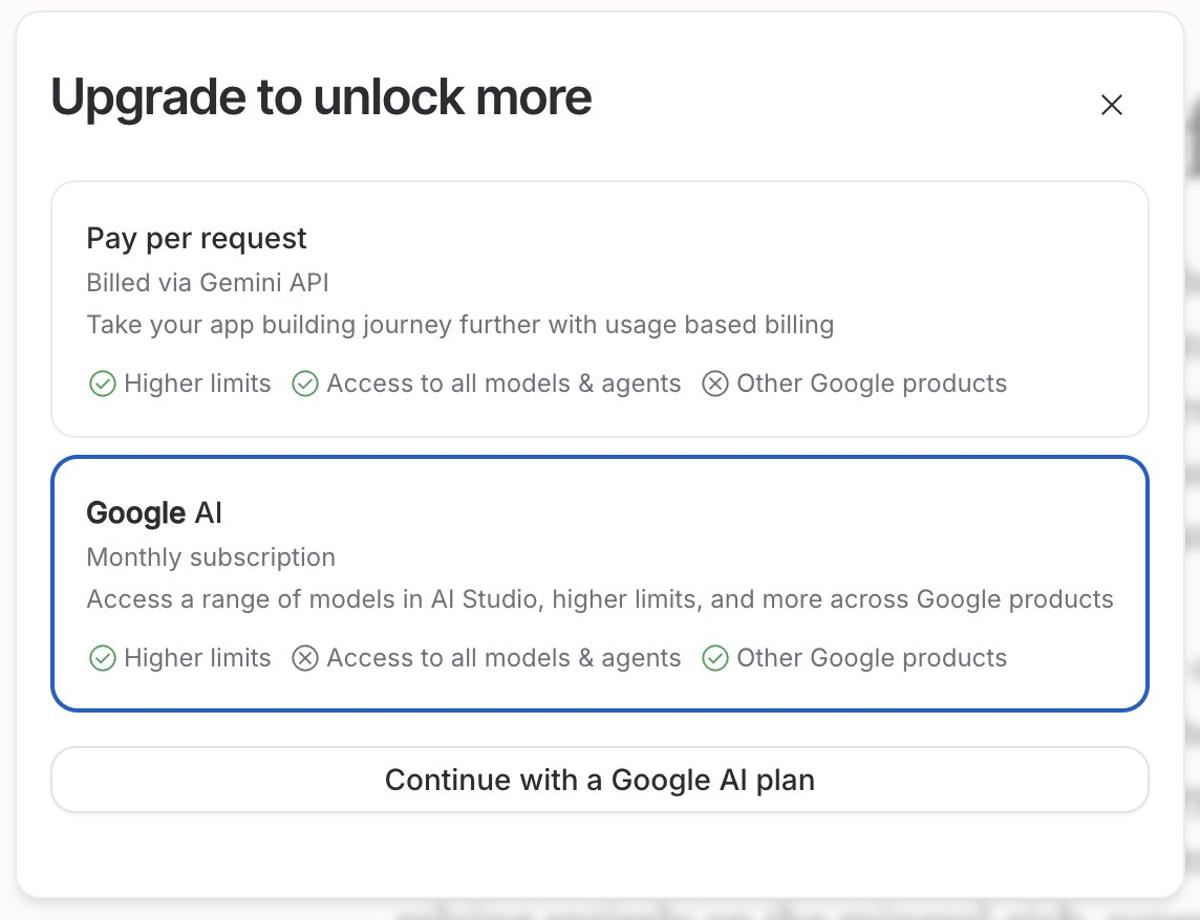 Google AI Studio Now Supports Pro and Ultra Subscriptions