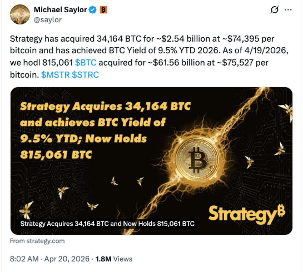 MicroStrategy Now Out‑holds Bitcoin ETF IBIT