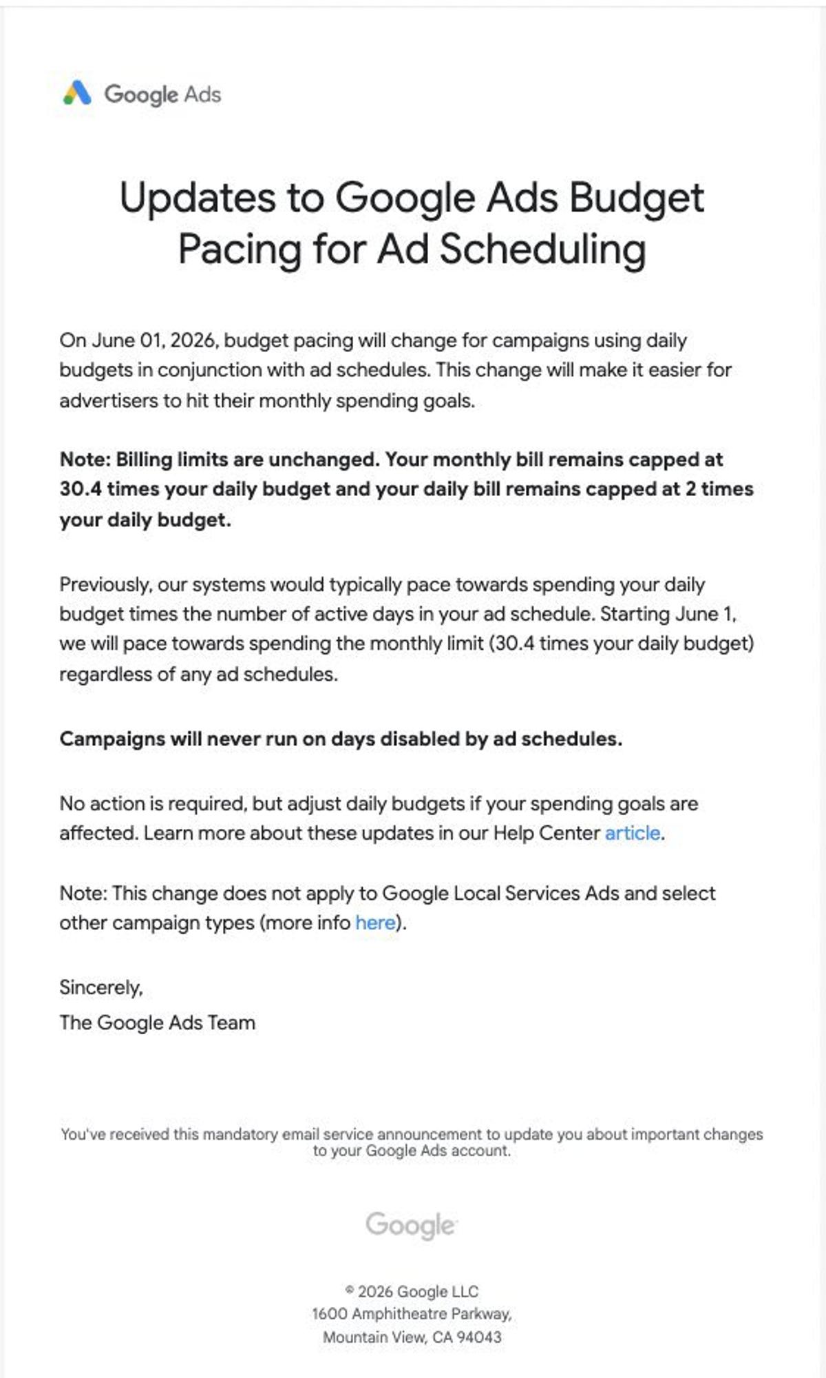 Treat Budget as Daily Variable, Performance as Constant