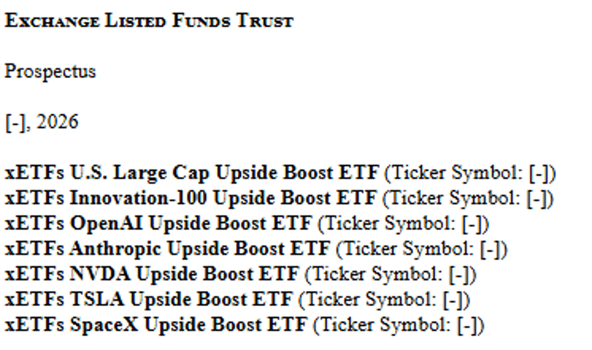 XETFs Files Upside Boost ETFs Targeting Private Firms