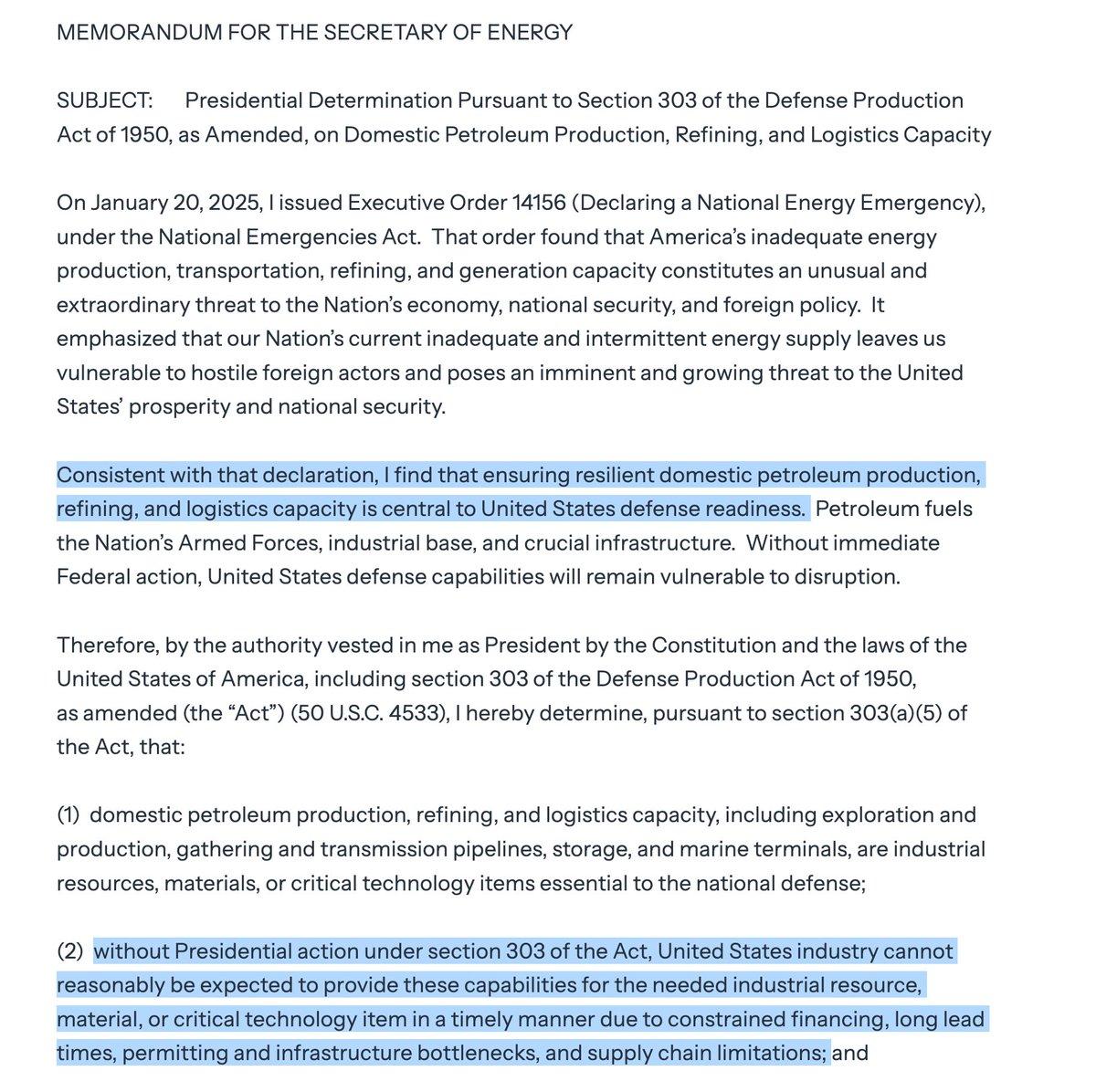 Trump Claims U.S. Oil Production Insufficient for Defense Readiness