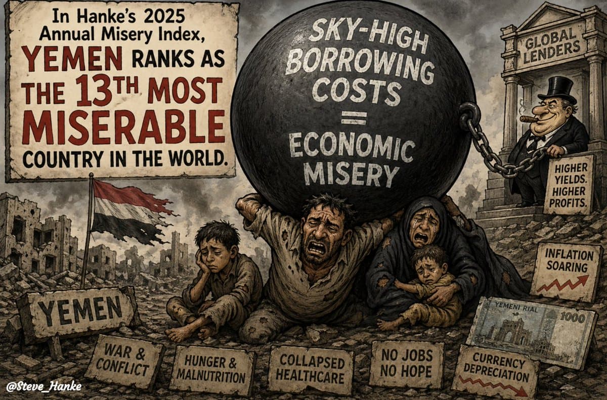 Yemen's Soaring Borrowing Costs Push It to 13th miseryYemen's Soaring Borrowing Costs Push It to 13th Misery