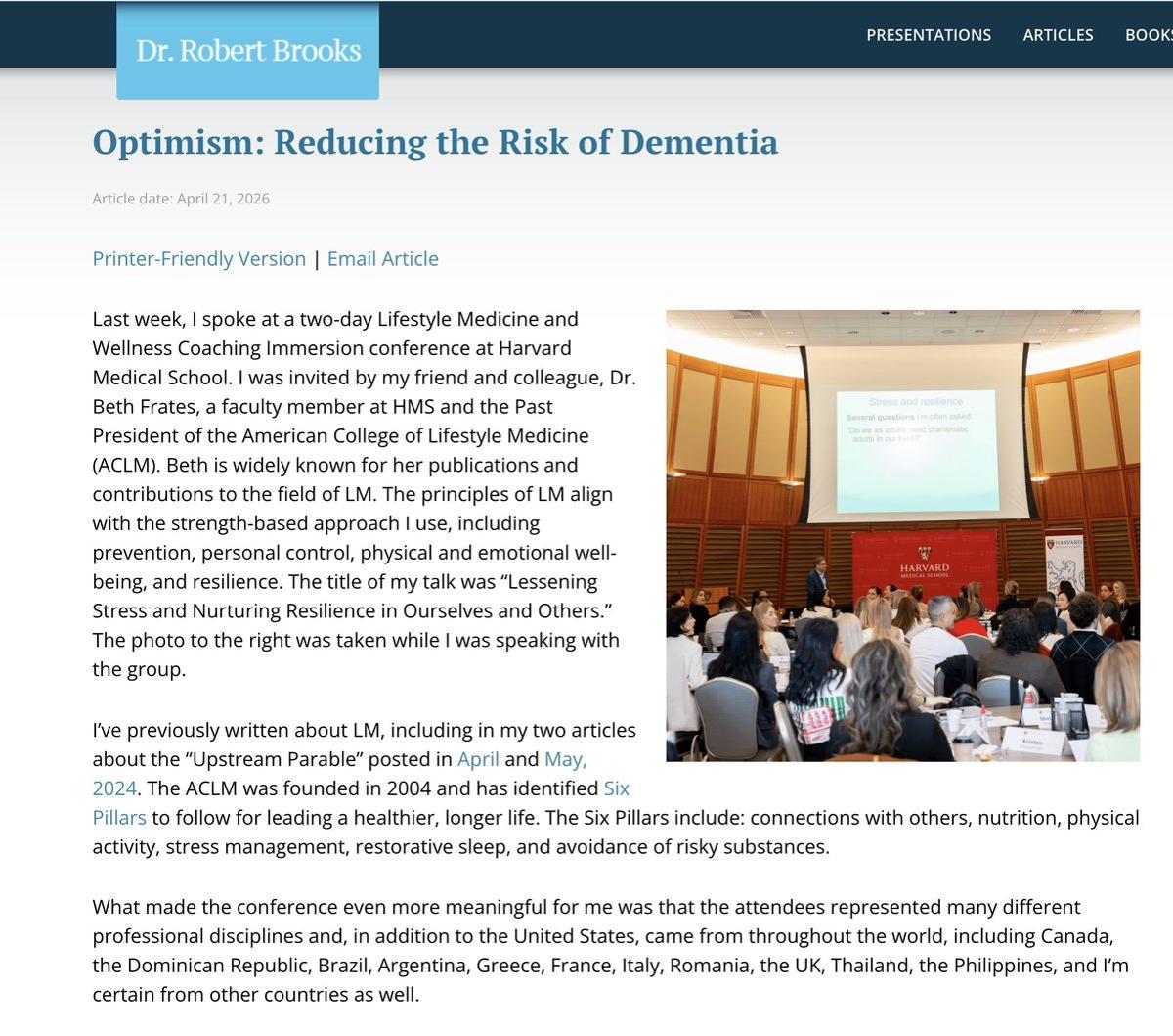 Mentor Joins Harvard's Inaugural Lifestyle Medicine Immersion