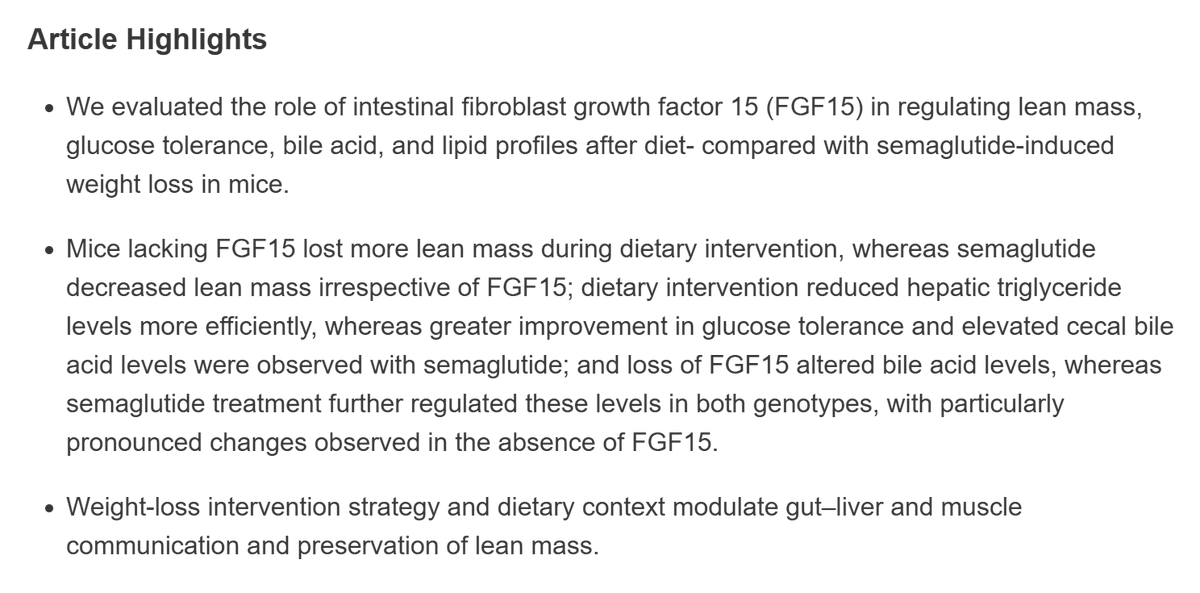 Gut FGF15 Shapes Lean Mass, Bone, Bile Acid Changes