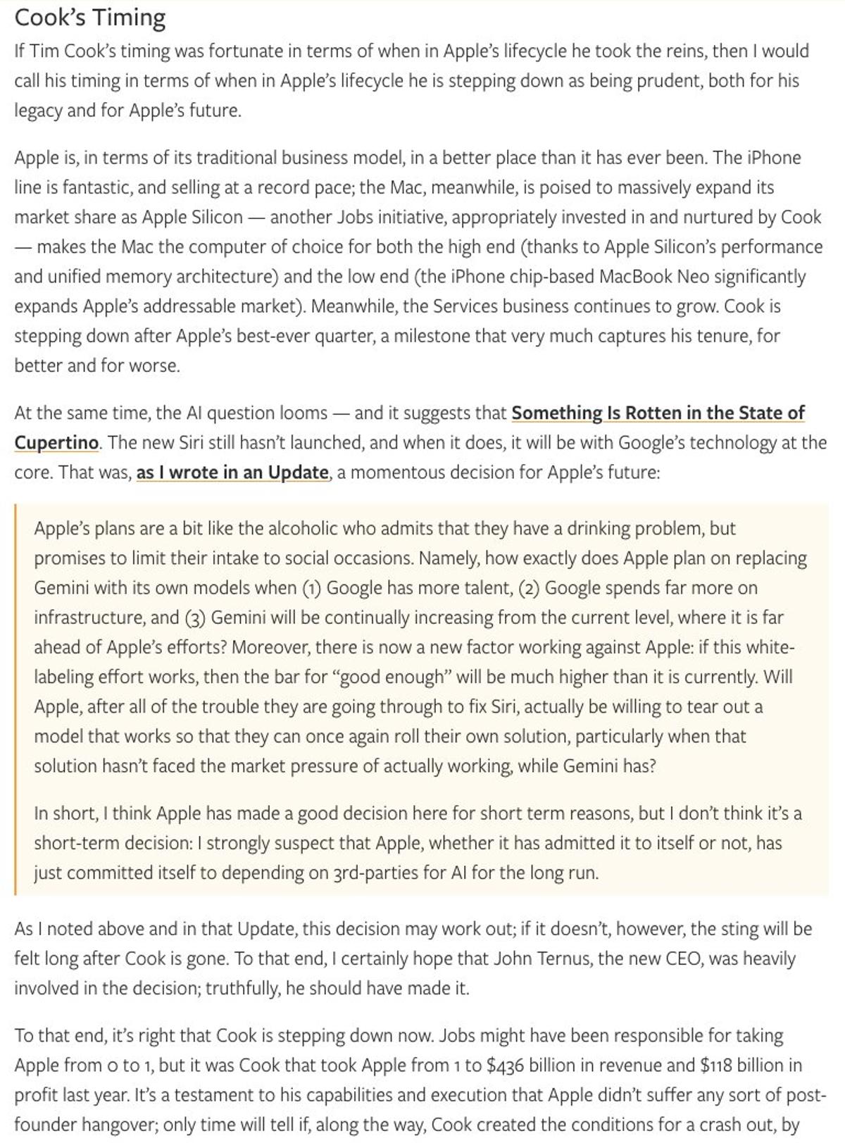 Two Analysts Clash on Tim Cook’s Legacy