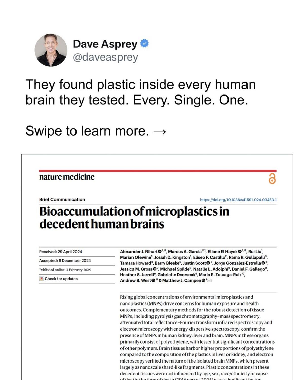 Microplastics Detected in Every Human Brain Sample