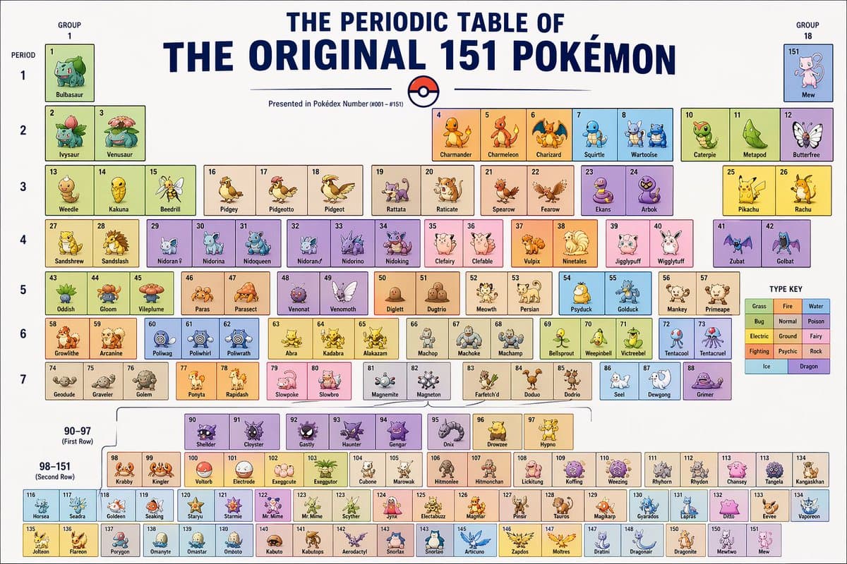 GPT‑4 Vision Crafts a Pokémon Periodic Table