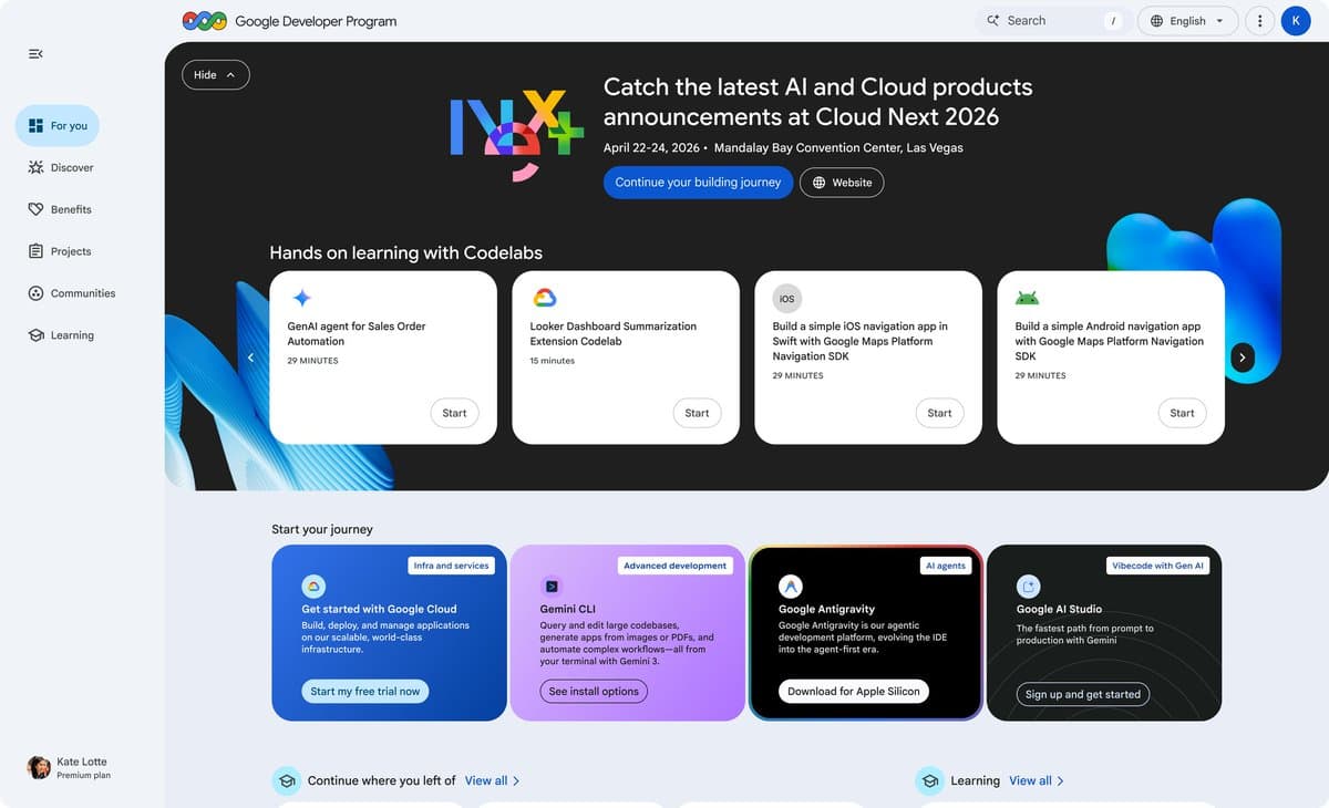 Builder Hub Unifies Google Developer Experience with Personalized Learning