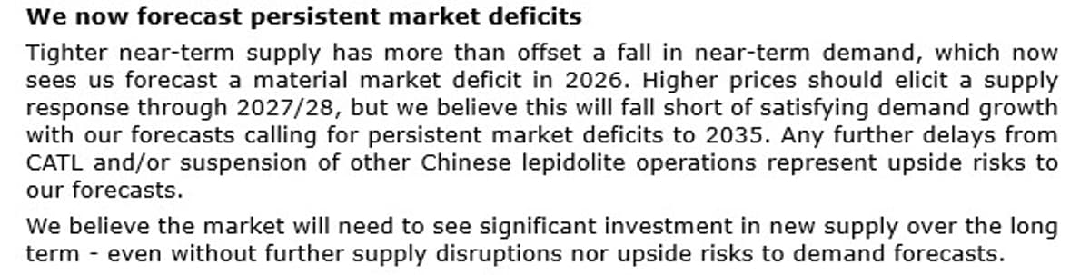 Lithium Deficit Persists Until 2035, Requires Massive Investment